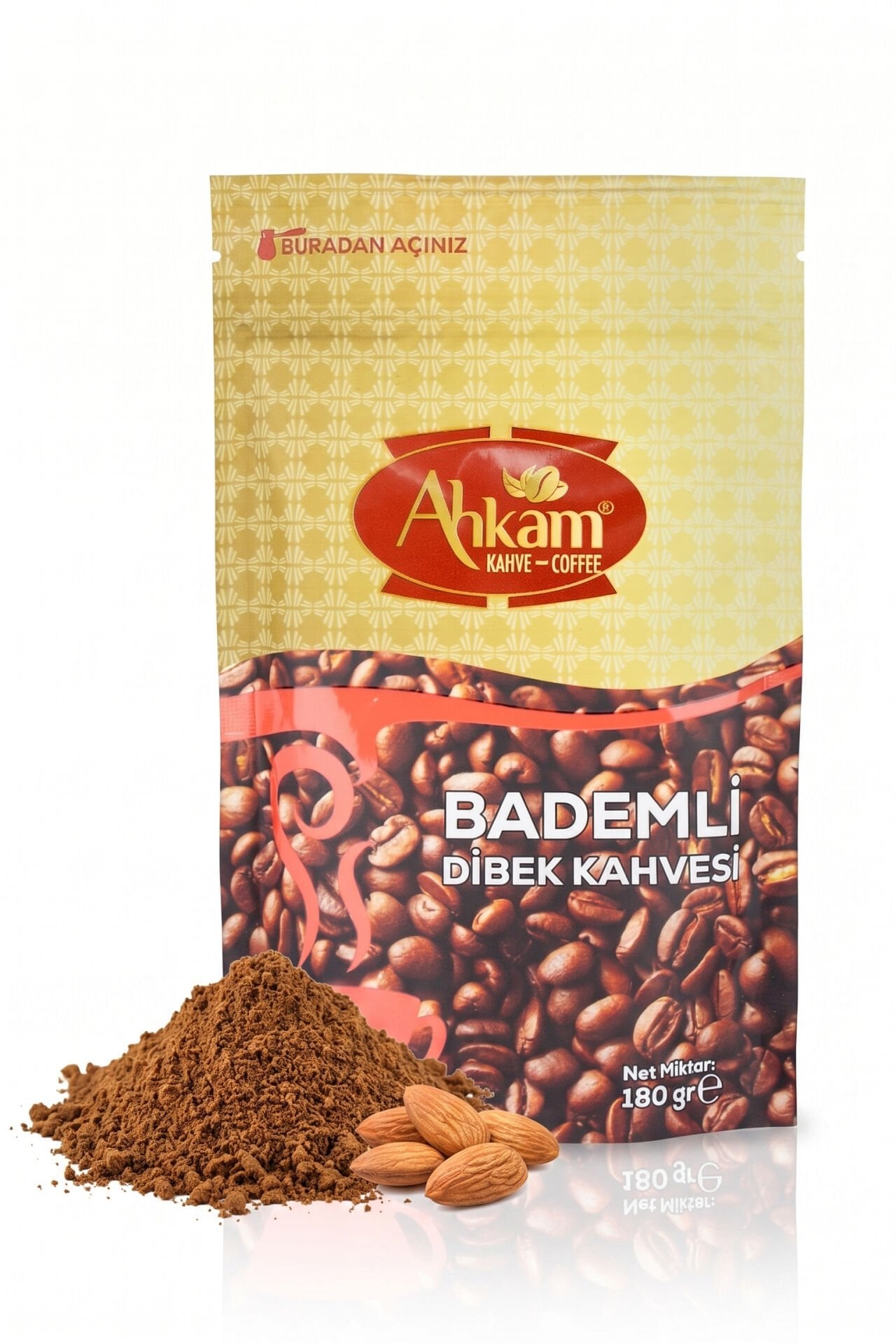 AHKAM DİBEK KAHVE DOYPACK BADEMLİ     180 gr
